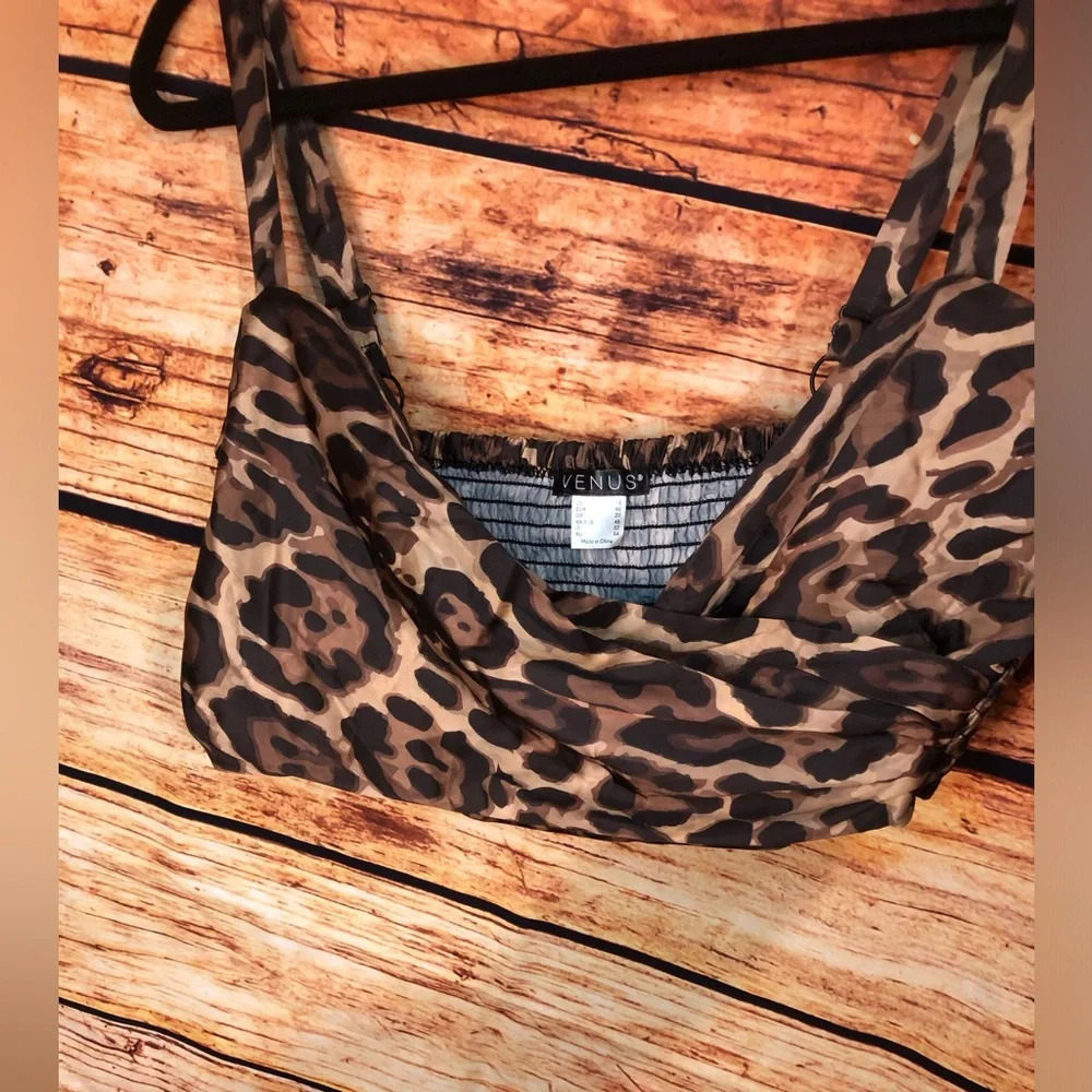 VENUS Brown and Black animal print crop top - Picture 4 of 11